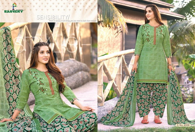 Kauvery Nyraa 4 Fancy Ethnic Wear Cotton Printed Readymade Suit Collection